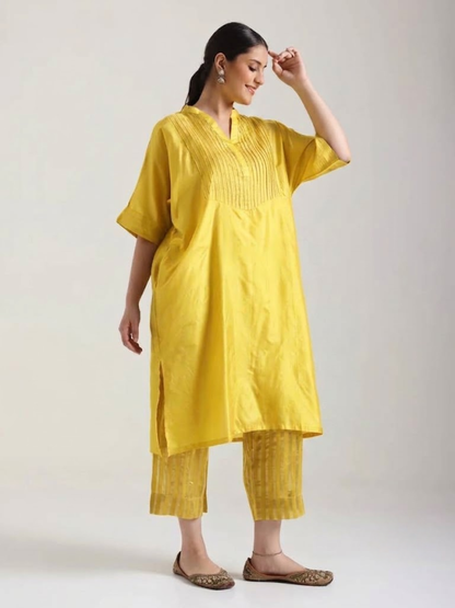 Sunshine Yellow - Soft Silk Kurta Set