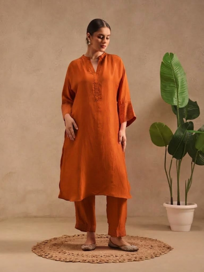 Burnt Orange Embellishment - Silk Set