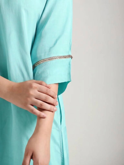 Artic Blue - Detailing Kurta Set