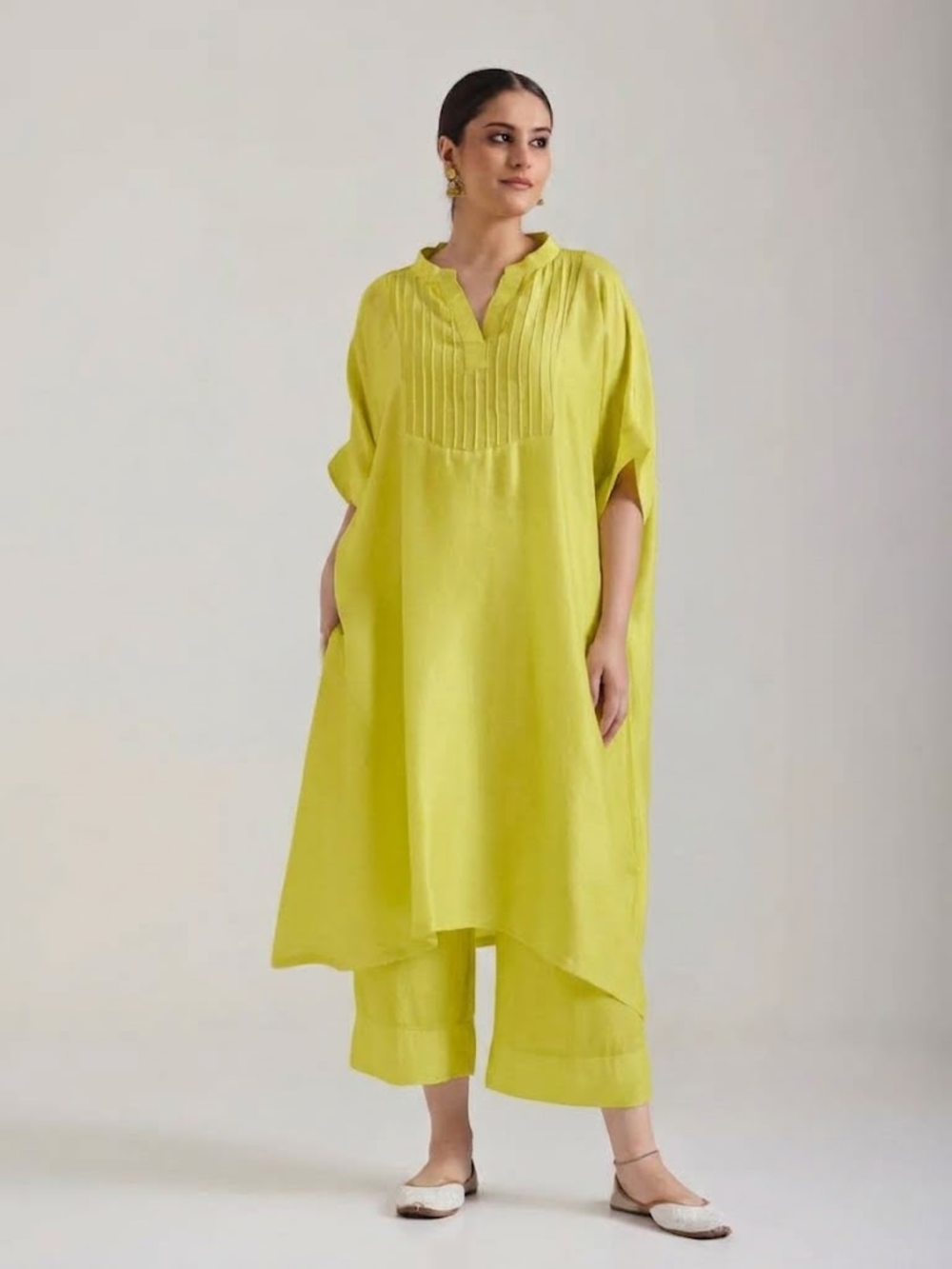 Lime Yellow - Soft Silk Kurta Set