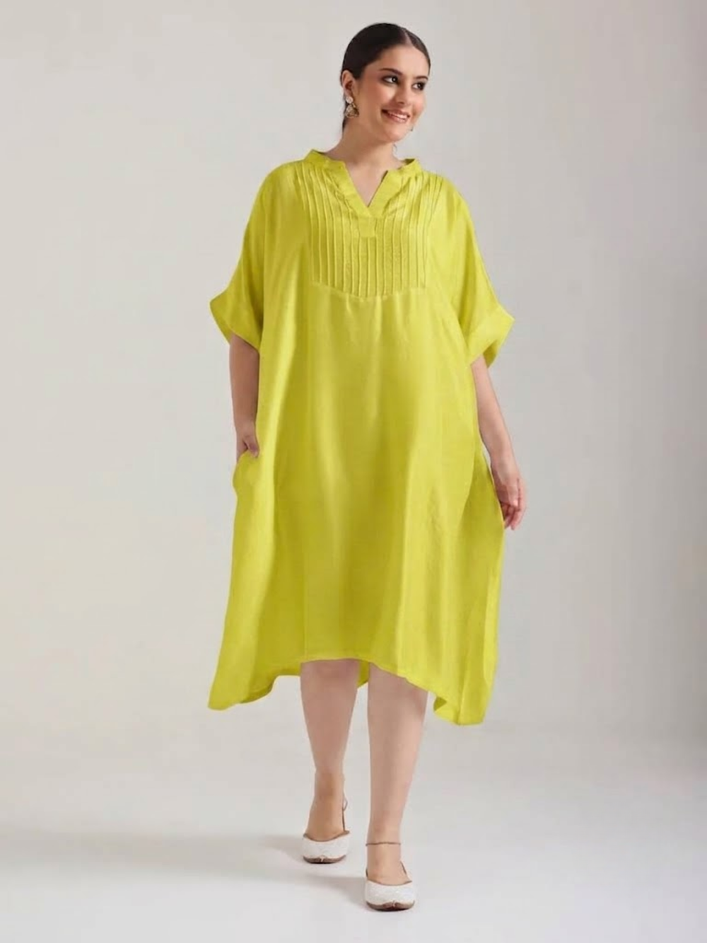 Lime Yellow - Soft Silk Kurta Set